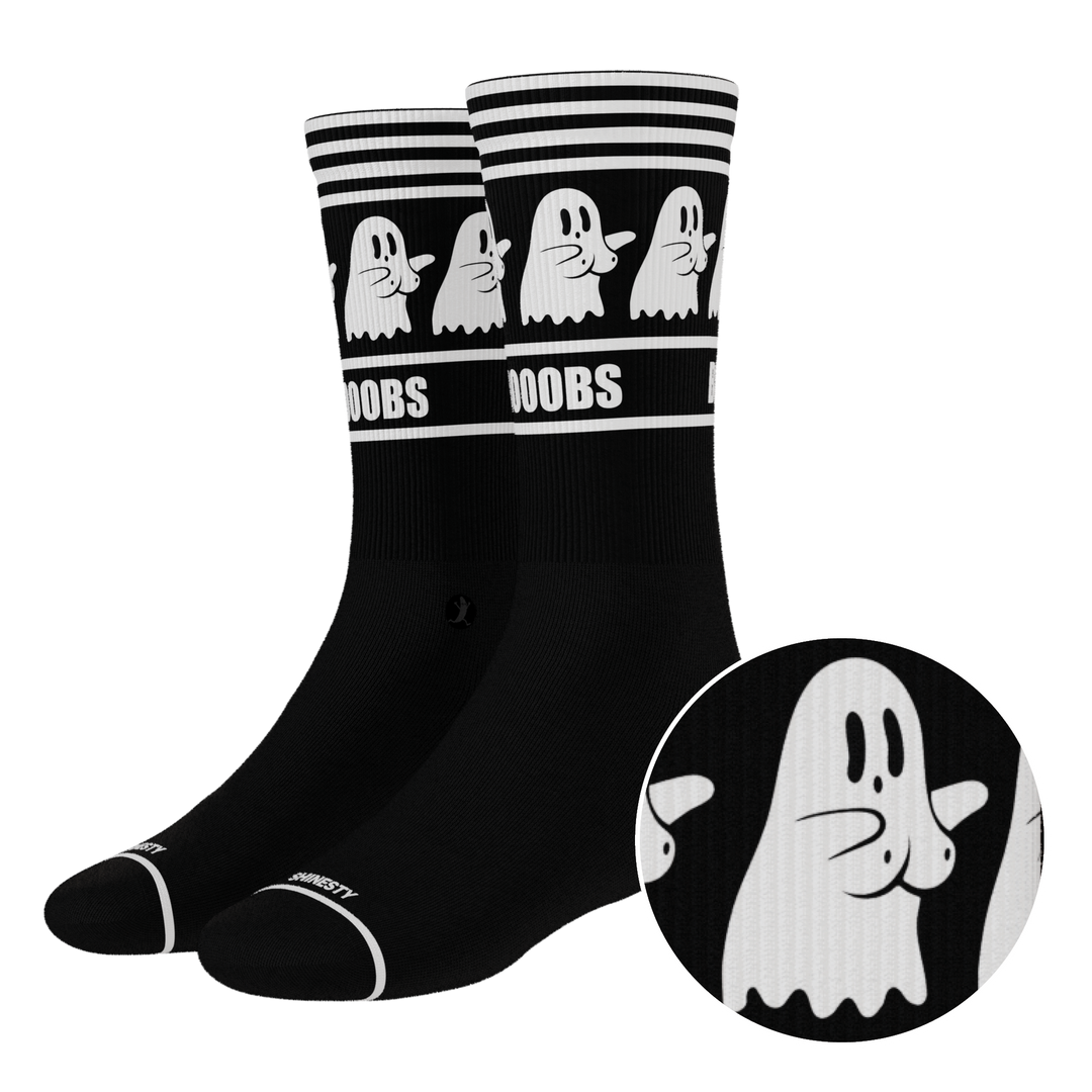 Shinesty The Ghoul Next Door busty ghost Heel Hammock crew socks – men's ghost print crew socks