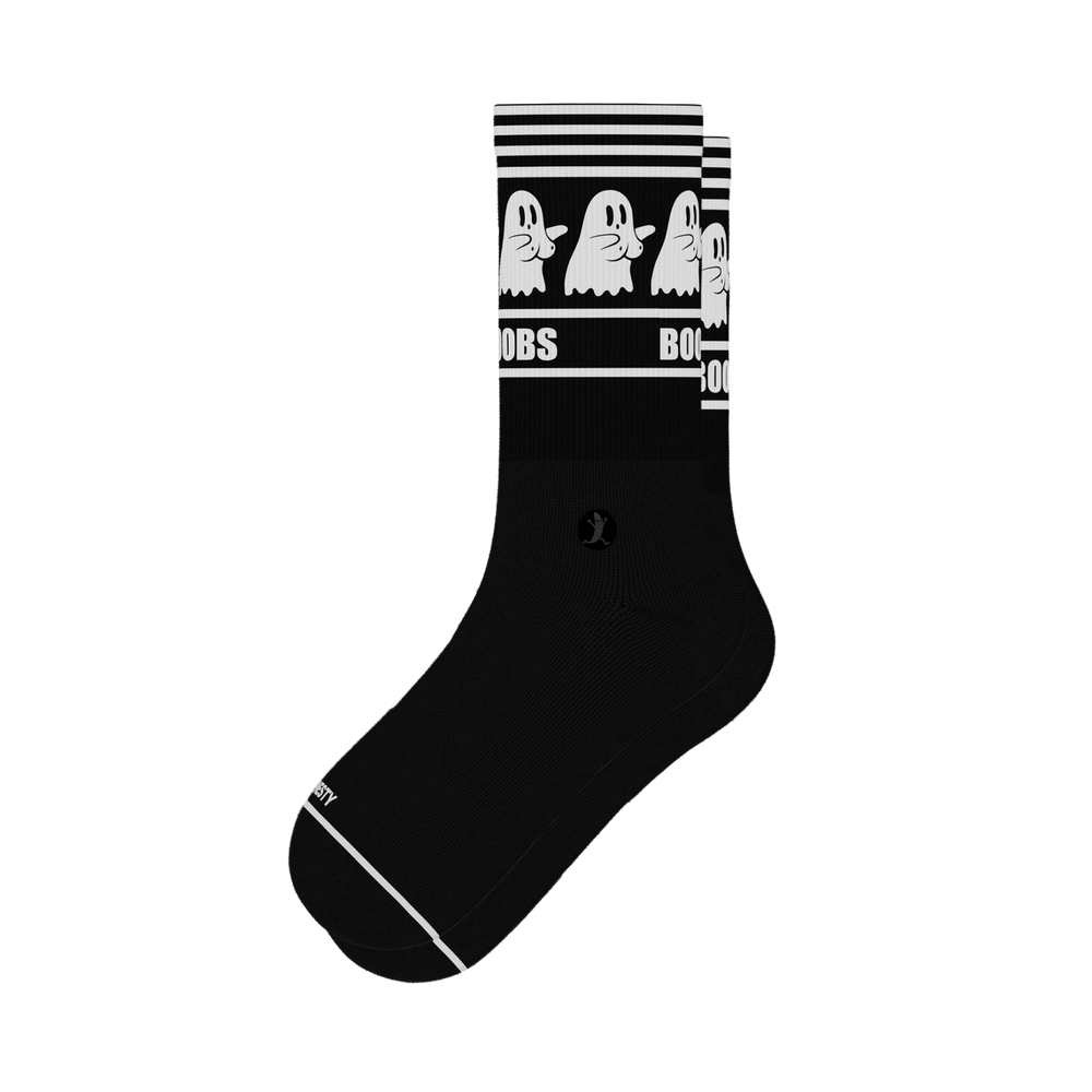 Shinesty The Ghoul Next Door busty ghost Heel Hammock crew socks – men's ghost print crew socks