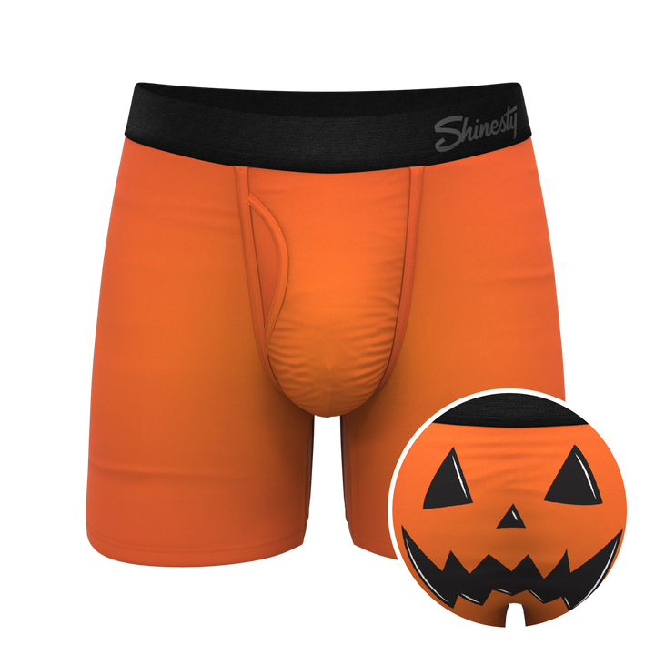 Shinesty "The Good Gourd" Jack O' Lantern Ball Hammock® Pouch Boxer Briefs (With Fly)