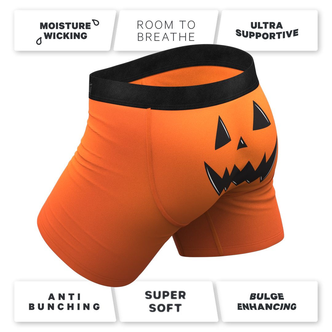 Shinesty "The Good Gourd" Jack O' Lantern Ball Hammock® Pouch Boxer Briefs (With Fly)