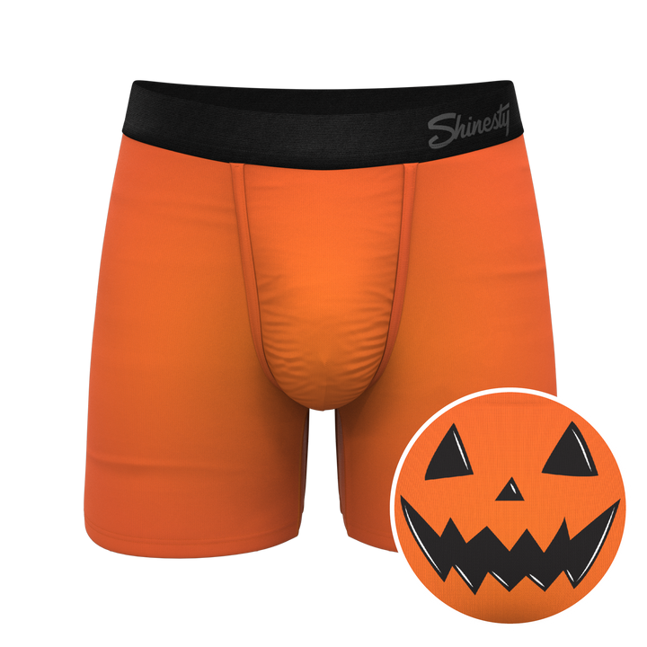 Shinesty "The Good Gourd" Jack O' Lantern Print Ball Hammock® Pouch Boxer Briefs (No Fly)