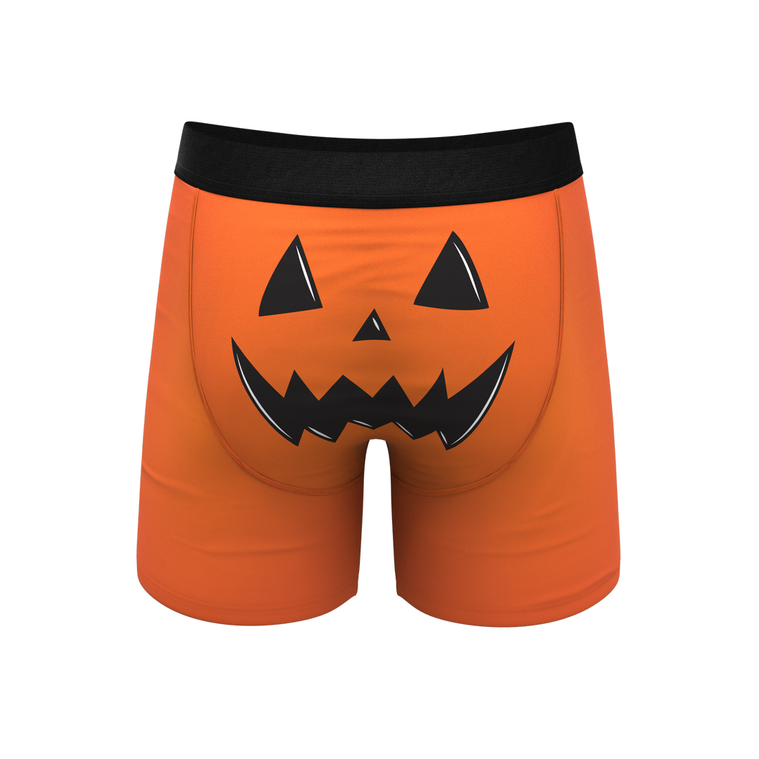 Shinesty "The Good Gourd" Jack O' Lantern Print Ball Hammock® Pouch Boxer Briefs (No Fly)