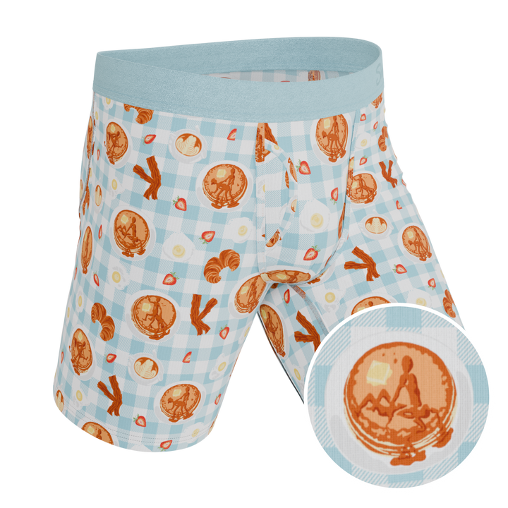 The Good Moaning Naughty Breakfast Long Leg Ball Hammock® Pouch Underwear With Fly by Shinesty