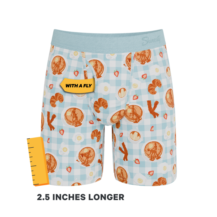 The Good Moaning Naughty Breakfast Long Leg Ball Hammock® Pouch Underwear With Fly by Shinesty