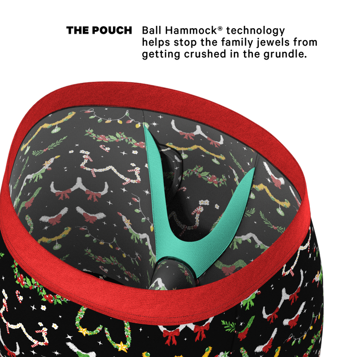 The Goodie Garland Christmas Tinsel Busts Long Leg Ball Hammock® Underwear with Fly