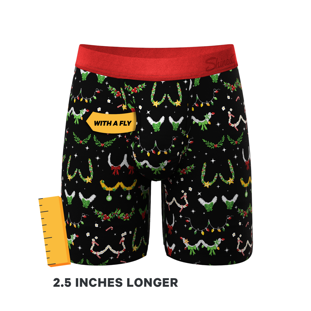 The Goodie Garland Christmas Tinsel Busts Long Leg Ball Hammock® Underwear with Fly