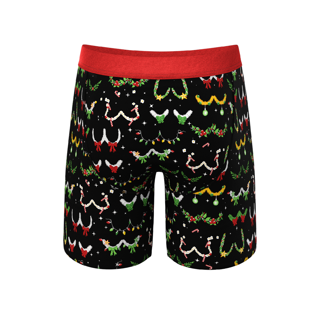 The Goodie Garland Christmas Tinsel Busts Long Leg Ball Hammock® Underwear with Fly