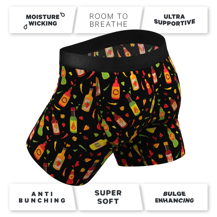 The Gotcha Sriracha | Hot Sauce Ball Hammock® Pouch Underwear With Fly