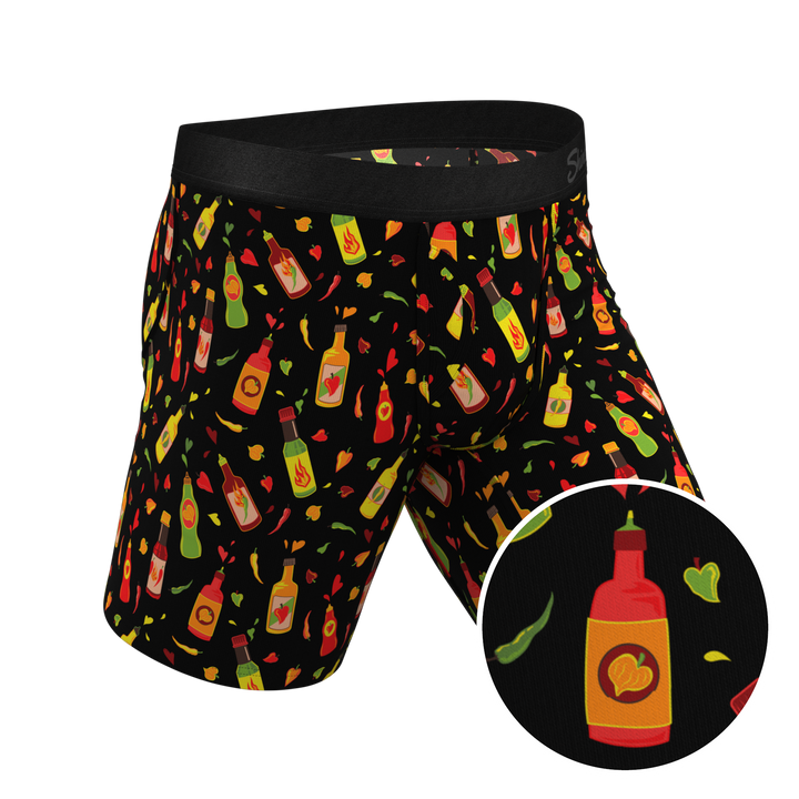 The Gotcha Sriracha | Hot Sauce Long Leg Ball Hammock® Pouch Underwear With Fly