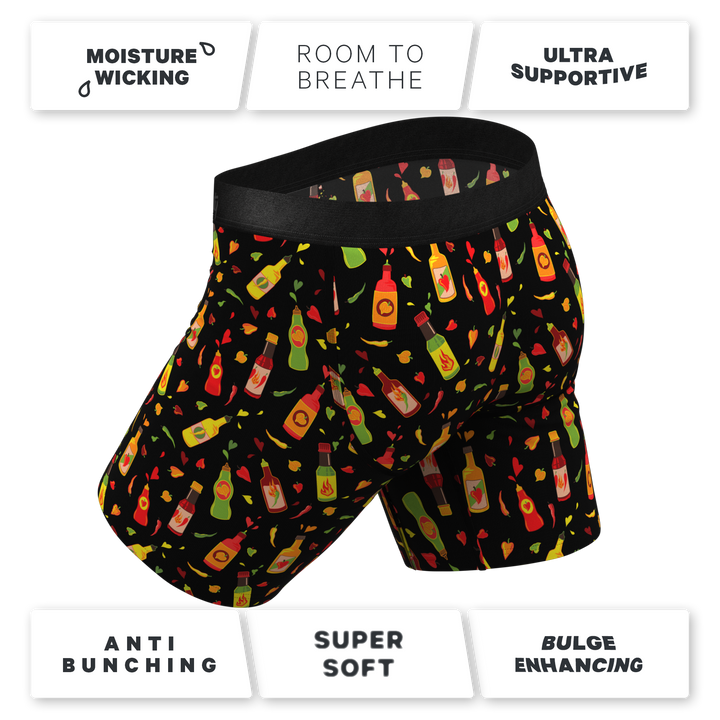 The Gotcha Sriracha | Hot Sauce Long Leg Ball Hammock® Pouch Underwear With Fly