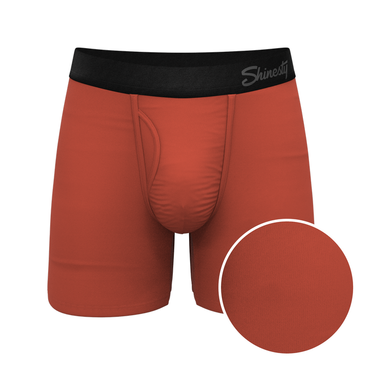Shinesty "The Gotta Terracotta" Terracotta Orange Ball Hammock® Pouch Boxer Briefs with Fly