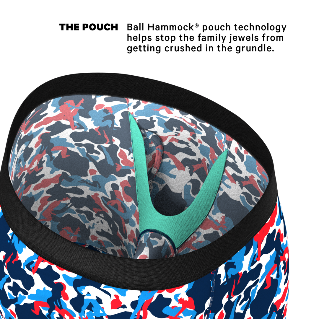 Shinesty The Grand Finale USA Camouflage Long Leg Ball Hammock® Pouch Underwear with Fly