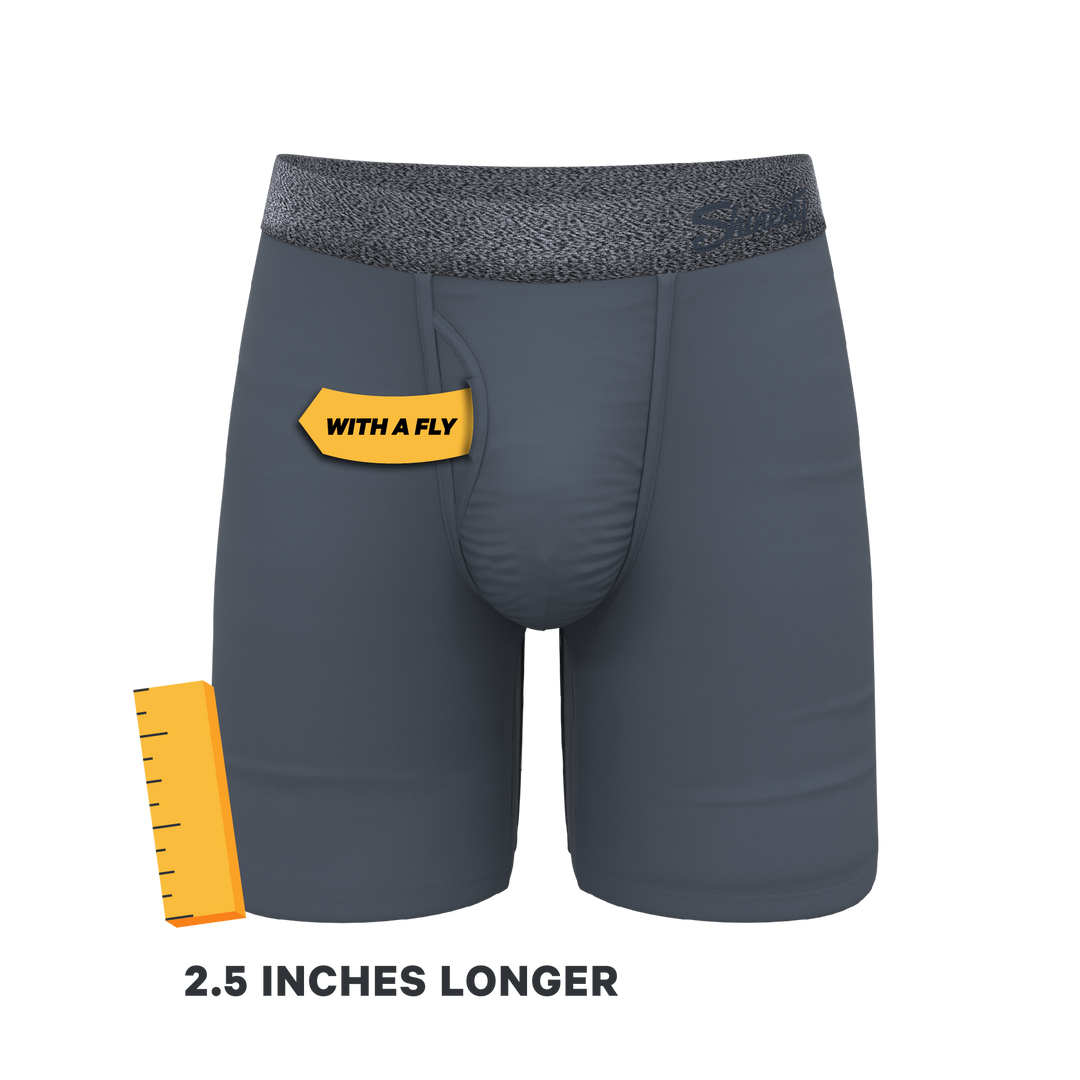 Shinesty Graphite Long Leg Ball Hammock® Pouch Underwear With Fly