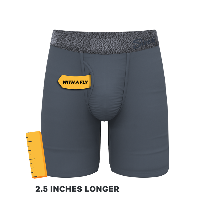 Shinesty Graphite Long Leg Ball Hammock® Pouch Underwear With Fly