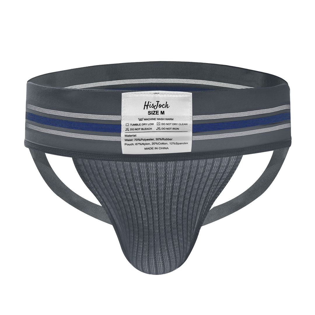 HisJock Core Jock in Zaddy Grey 3 inch waistband – men's grey classic athletic jockstrap