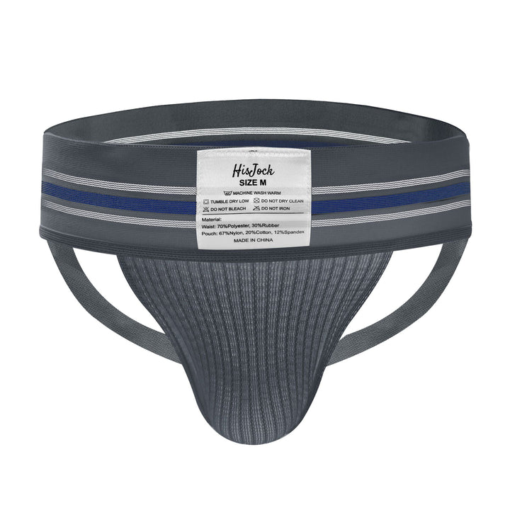 HisJock Core Jock in Zaddy Grey 3 inch waistband – men's grey classic athletic jockstrap