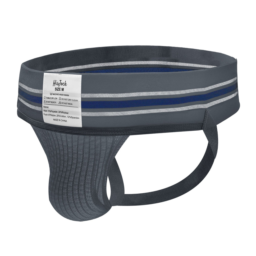 HisJock Core Jock in Zaddy Grey 3 inch waistband – men's grey classic athletic jockstrap