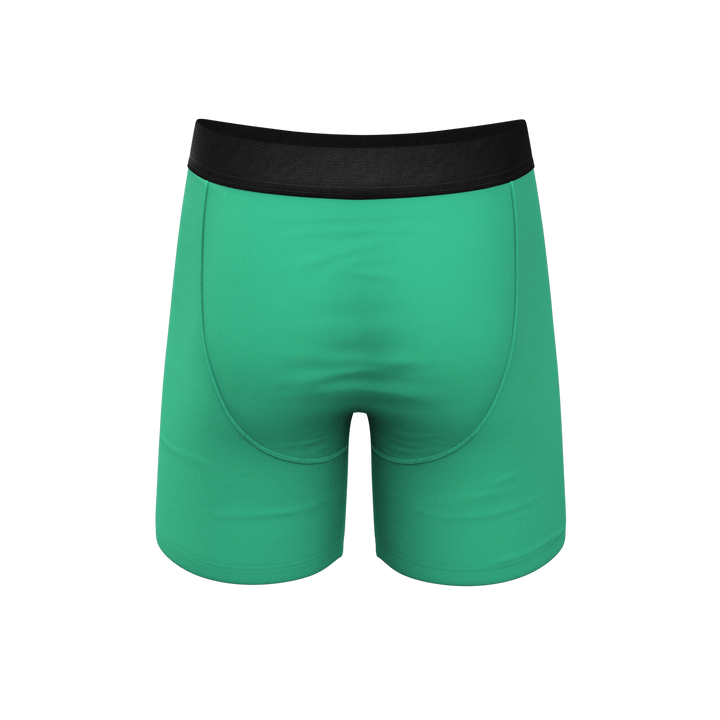 The Green Boys: Men's Solid Green Boxer Briefs with Ball Hammock® Pouch Technology