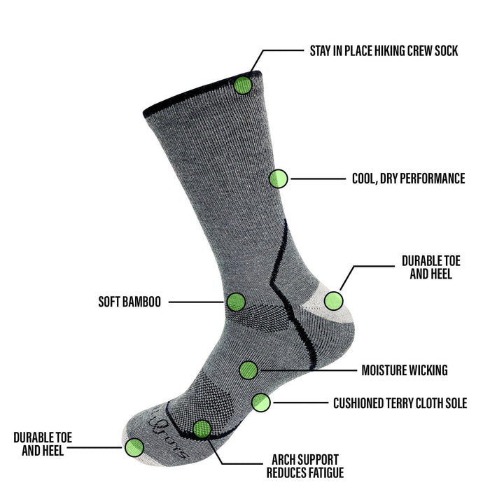 Bamboo Terry Crew Socks - 2 Pairs