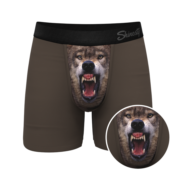 Shinesty The Grey's Growl wolf Ball Hammock pouch underwear – men's wolf print boxer briefs