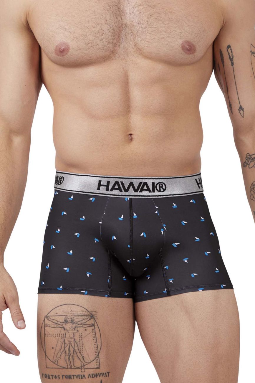 HAWAIR Printed Microfiber Men's Trunk Underwear in Black – men's trunks