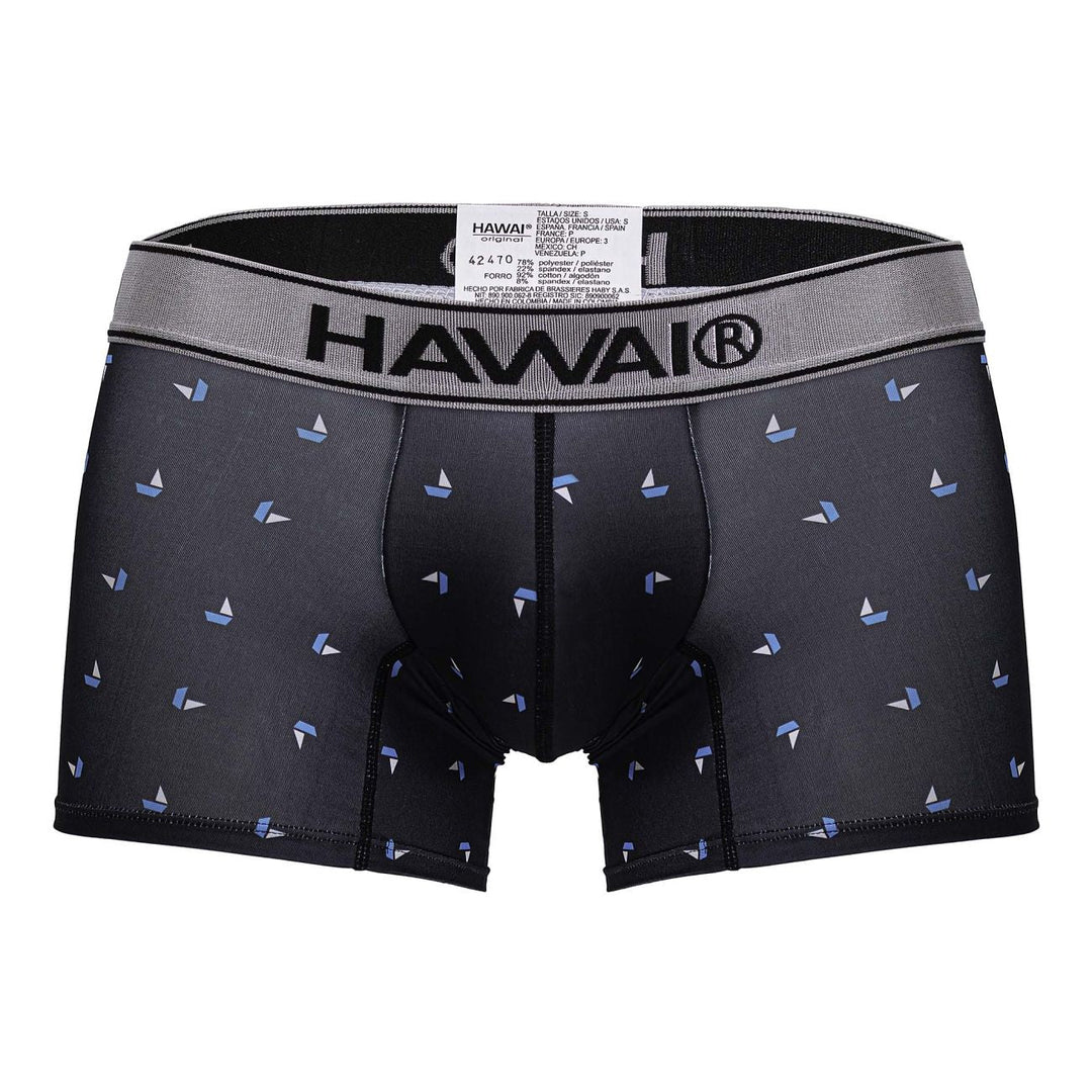 HAWAIR Printed Microfiber Men's Trunk Underwear in Black – men's trunks