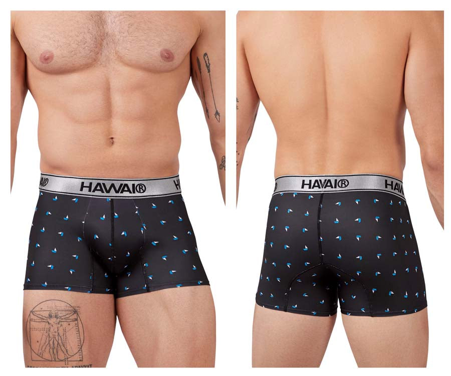 HAWAIR Printed Microfiber Men's Trunk Underwear in Black – men's trunks