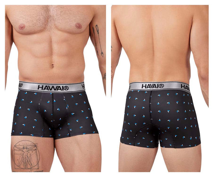 HAWAIR Printed Microfiber Men's Trunk Underwear in Black – men's trunks