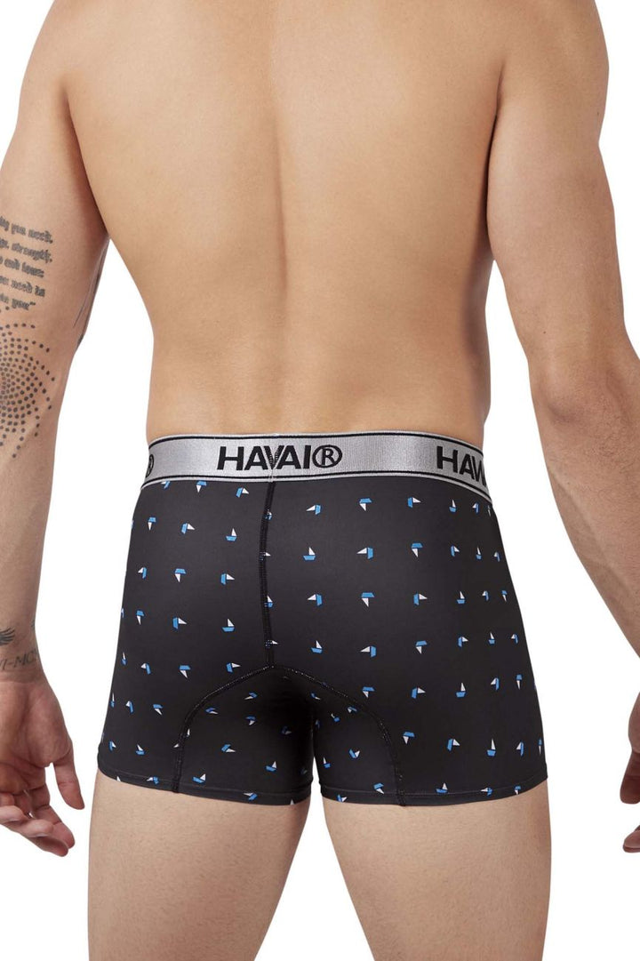 HAWAIR Printed Microfiber Men's Trunk Underwear in Black – men's trunks