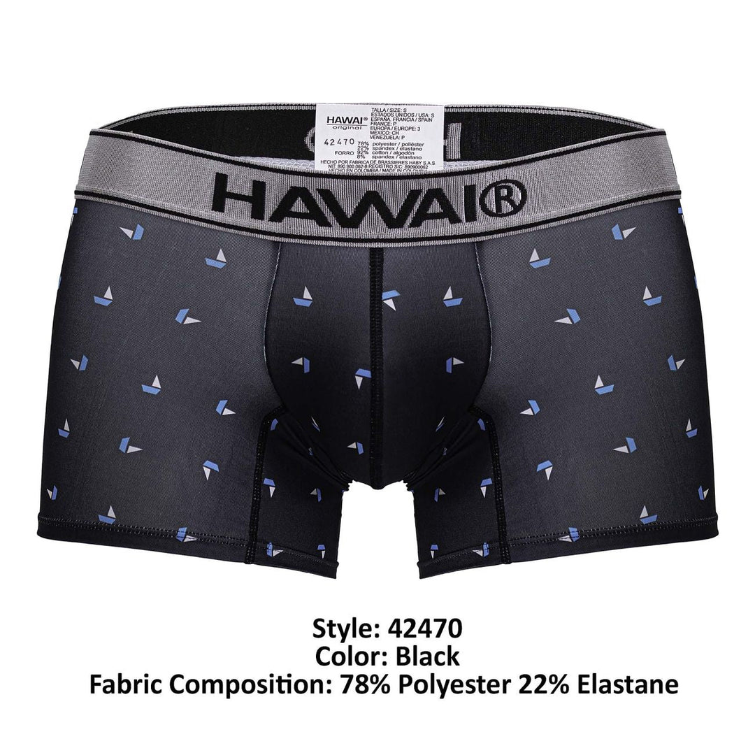HAWAIR Printed Microfiber Men's Trunk Underwear in Black – men's trunks