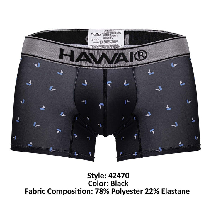 HAWAIR Printed Microfiber Men's Trunk Underwear in Black – men's trunks