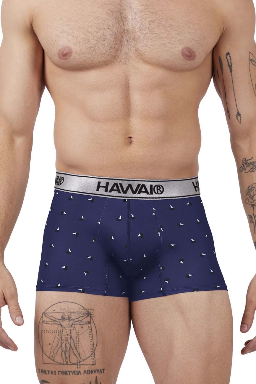 HAWAIR Printed Microfiber Trunks in Blue – men's trunks
