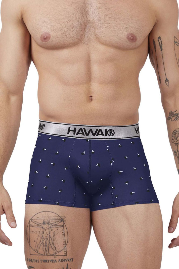 HAWAIR Printed Microfiber Trunks in Blue – men's trunks