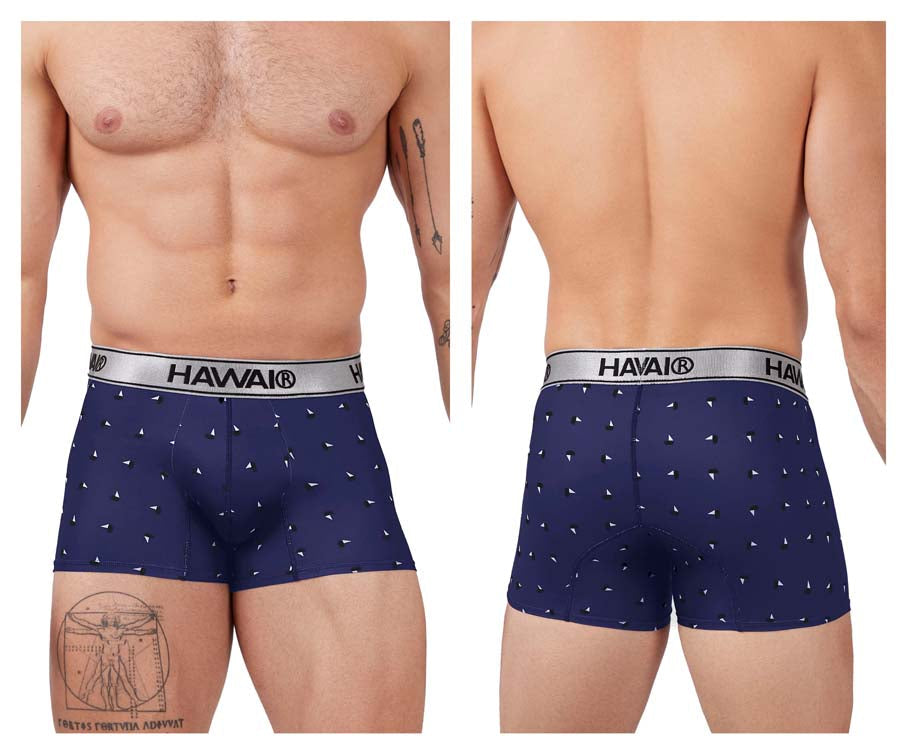 HAWAIR Printed Microfiber Trunks in Blue – men's trunks