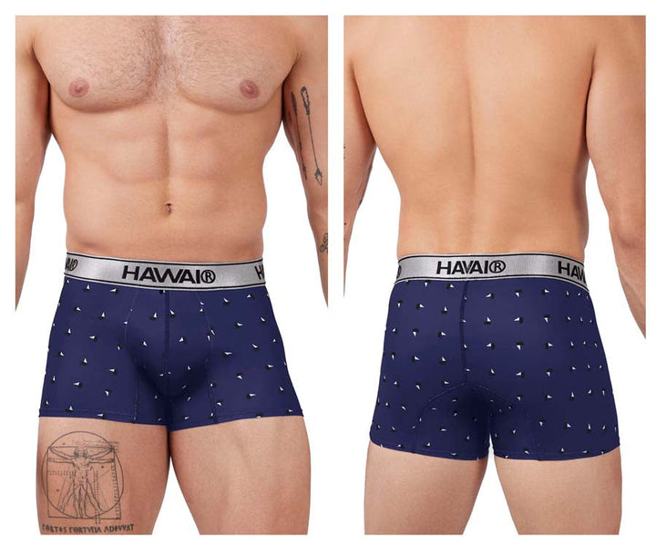 HAWAIR Printed Microfiber Trunks in Blue – men's trunks