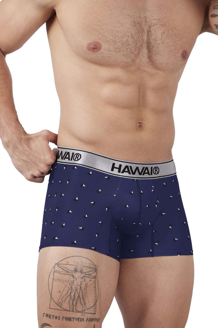 HAWAIR Printed Microfiber Trunks in Blue – men's trunks