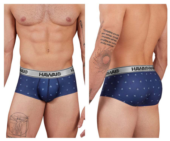 HAWAIR Printed Microfiber Briefs in Blue – men's briefs