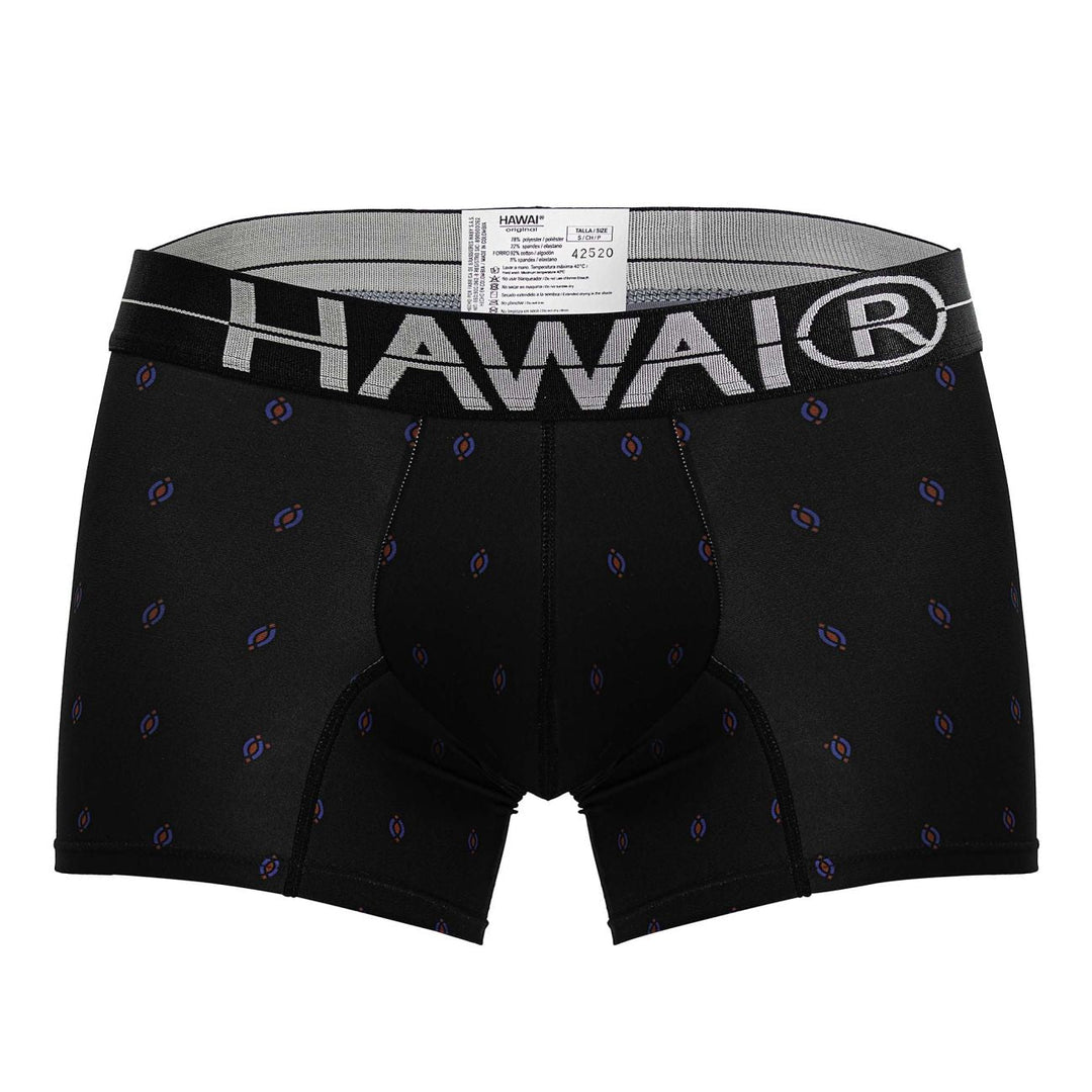 HAWAIR Printed Microfiber Trunks in Black – men's trunks