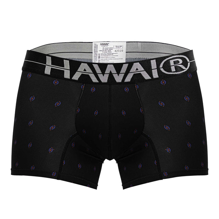 HAWAIR Printed Microfiber Trunks in Black – men's trunks