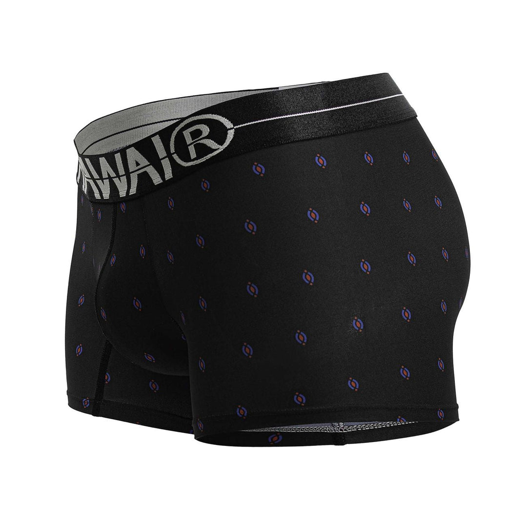 HAWAIR Printed Microfiber Trunks in Black – men's trunks