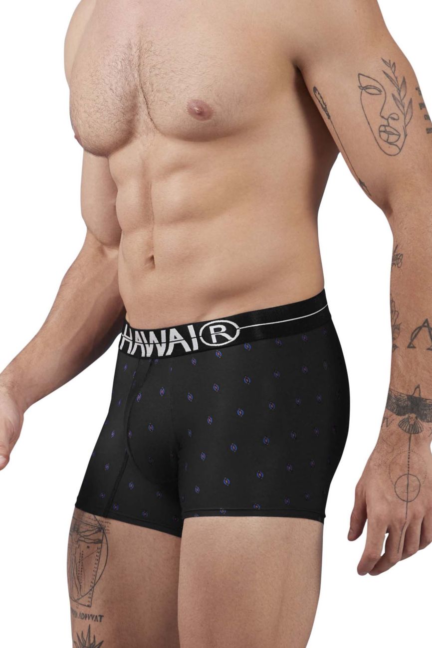 HAWAIR Printed Microfiber Trunks in Black – men's trunks