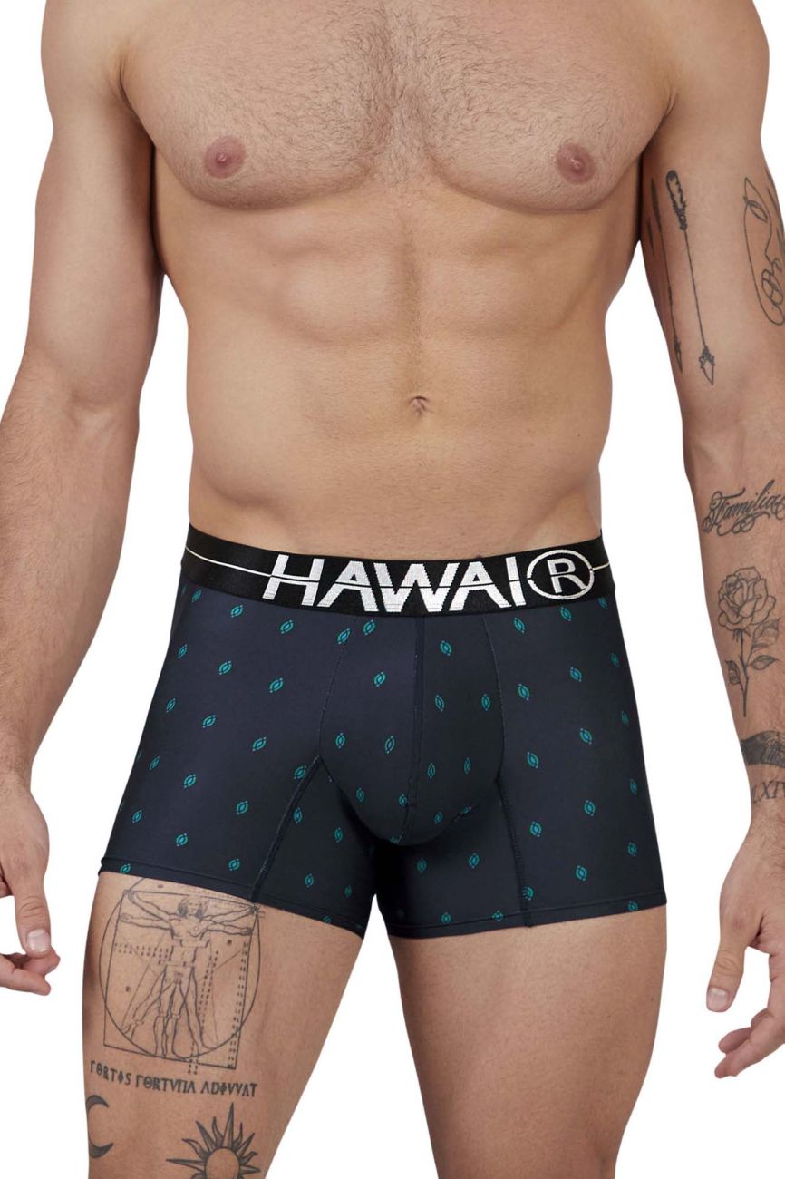 HAWAIR Printed Microfiber Trunks in Dark Blue – men's trunks