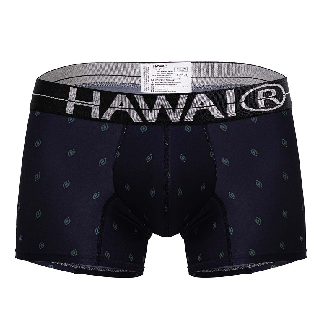 HAWAIR Printed Microfiber Trunks in Dark Blue – men's trunks