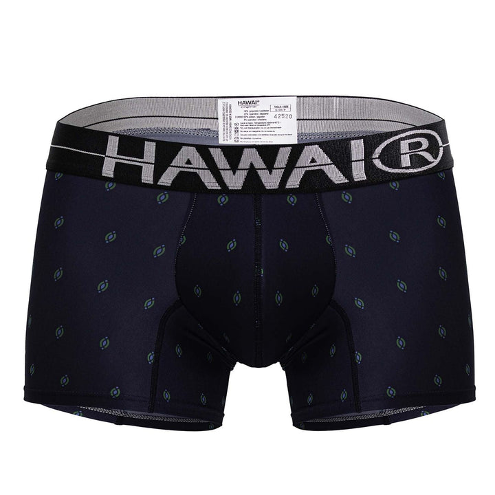 HAWAIR Printed Microfiber Trunks in Dark Blue – men's trunks