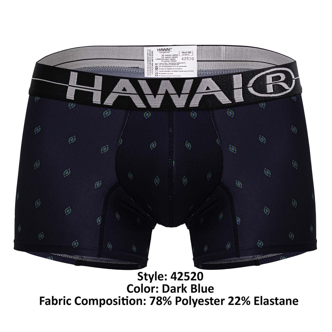 HAWAIR Printed Microfiber Trunks in Dark Blue – men's trunks