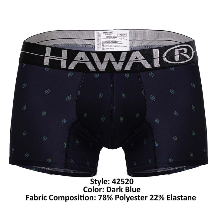 HAWAIR Printed Microfiber Trunks in Dark Blue – men's trunks