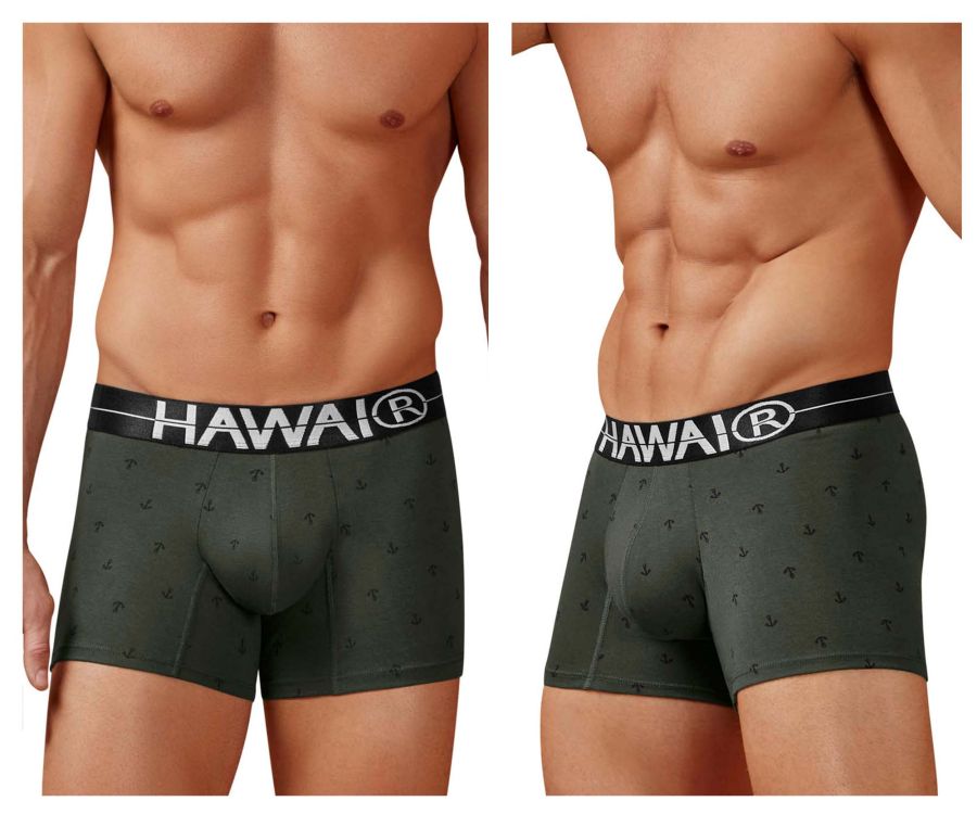 HAWAIR Cotton blend Men's Trunk Underwear in Military Green – men's trunks