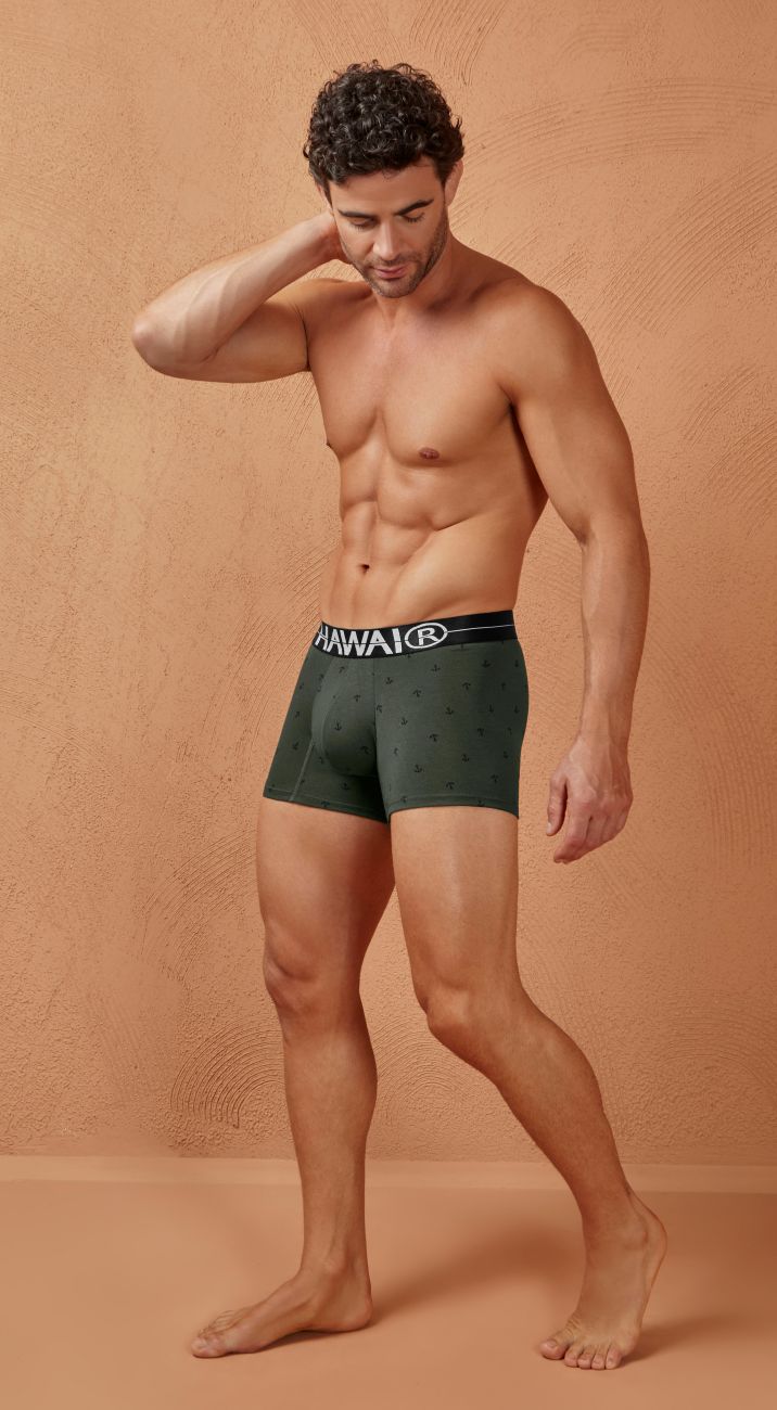 HAWAIR Cotton blend Men's Trunk Underwear in Military Green – men's trunks