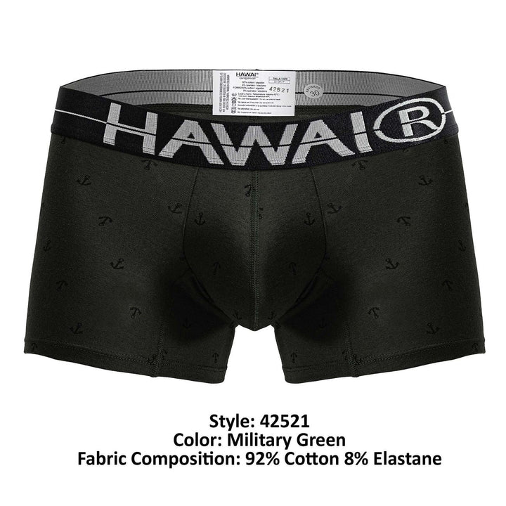 HAWAIR Cotton blend Men's Trunk Underwear in Military Green – men's trunks