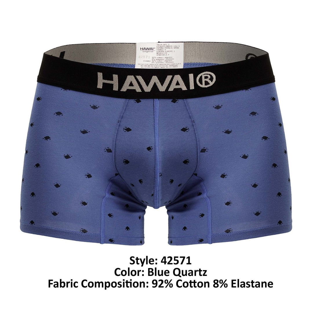 HAWAIR Cotton blend Men's Trunk Underwear in Blue Quartz – men's trunks